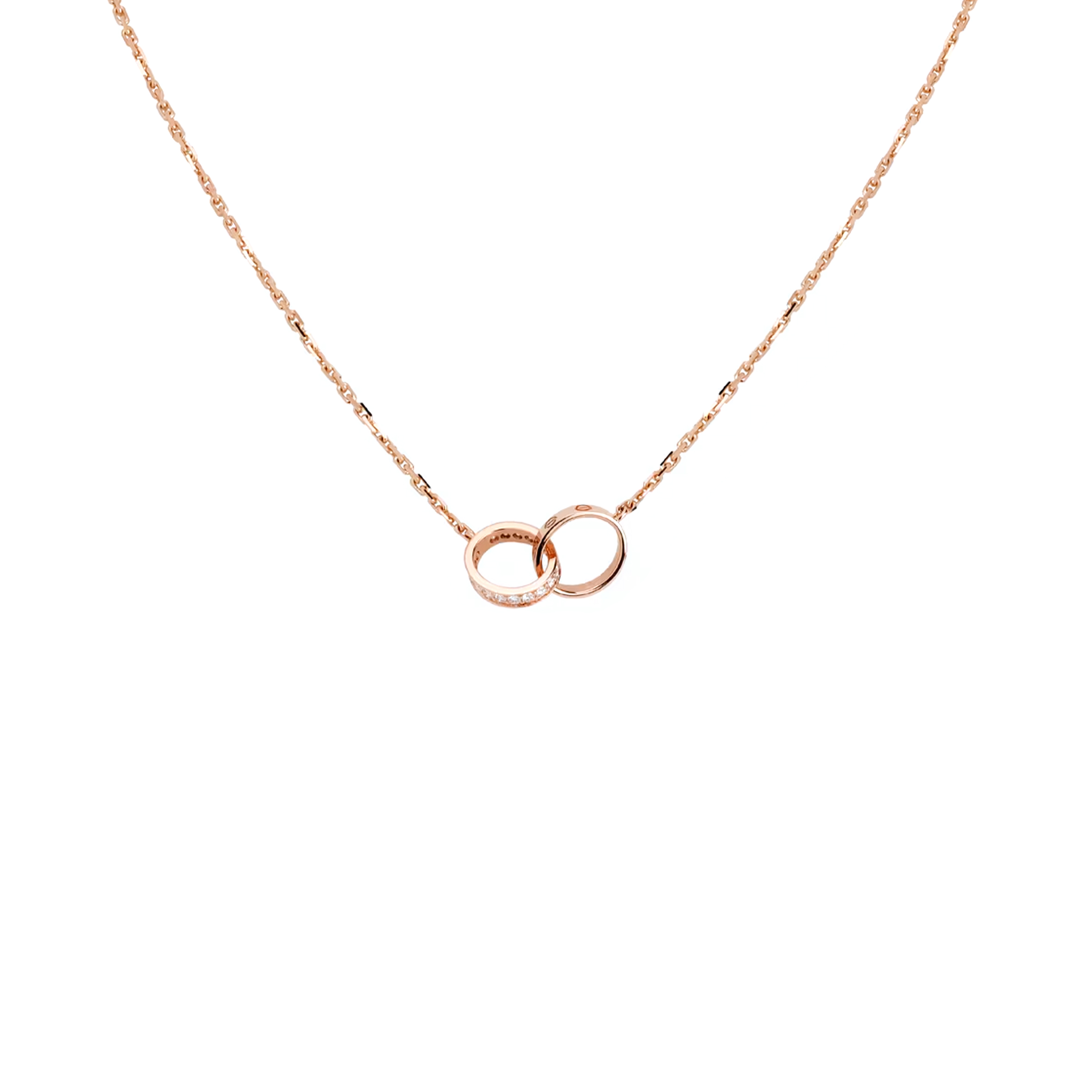 CARTIER LOVE NECKLACE, SEMI-PAVED B7013900